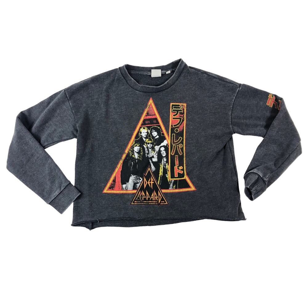 Def Leppard Rock Band Tour Junk Food Cropped Women's Sweater Sweatshirt Small
